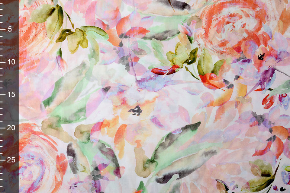 Viscose Digital Kembang Flower Pink