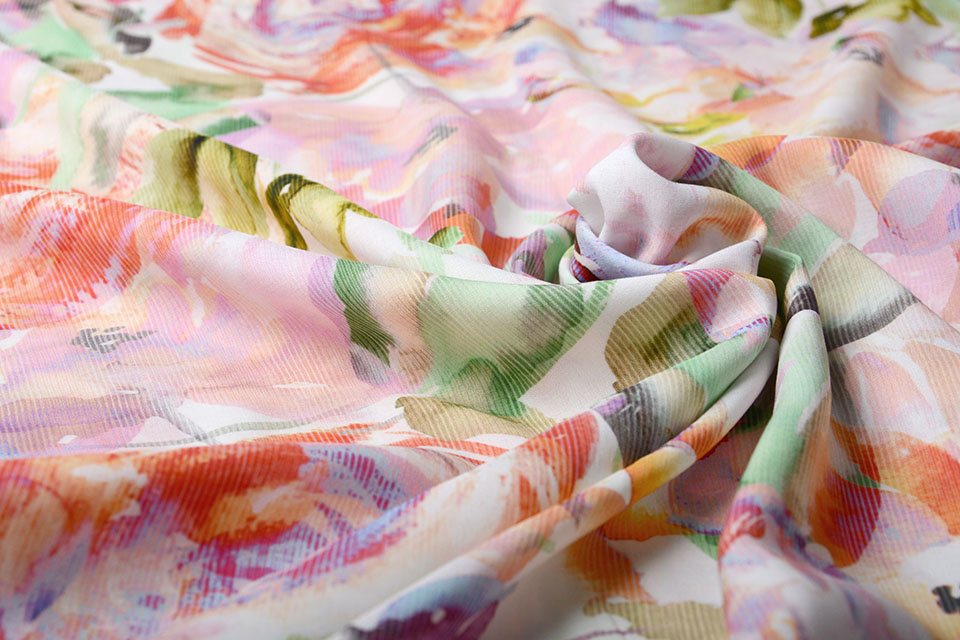 Viscose Digital Kembang Flower Pink