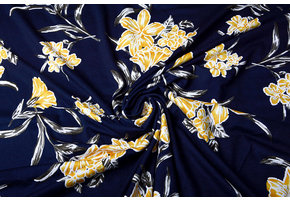 Viscose Jersey Lacquar Lule Marine Geel