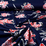 Viscose Jersey Lacquar Lule Marine Rood