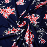 Viscose Jersey Lacquar Lule Marine Rood