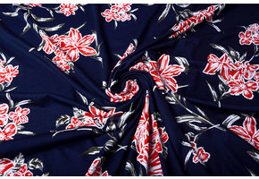 Viscose Jersey Lacquar Lule Navy Red