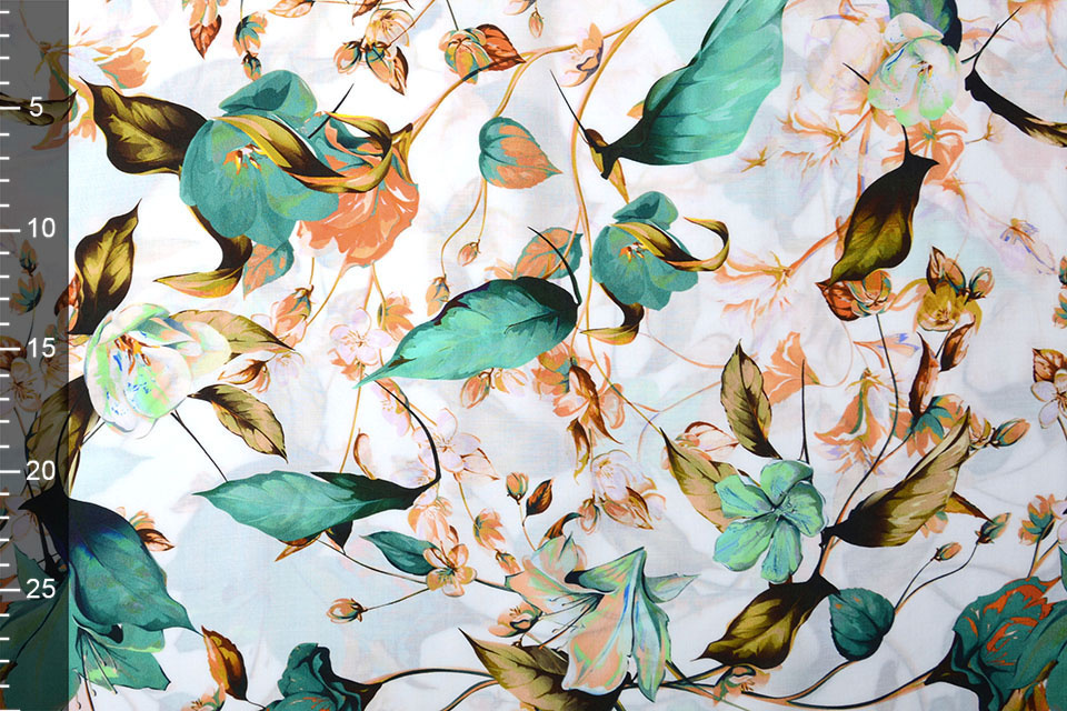Viscose Digital Marocain Green