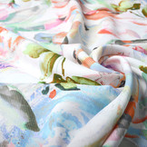 Viscose Digitaal Kembang Bloem Blauw