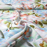 Viscose Digitaal Kembang Bloem Blauw