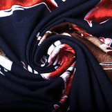 Viscose Jersey Lacquar Pluma Navy Red