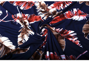 Viscose Jersey Lacquar Pluma Marine Rood