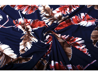 Viskose Jersey Lacquar Pluma Marine Rot