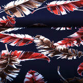 Viscose Jersey Lacquar Pluma Navy Red