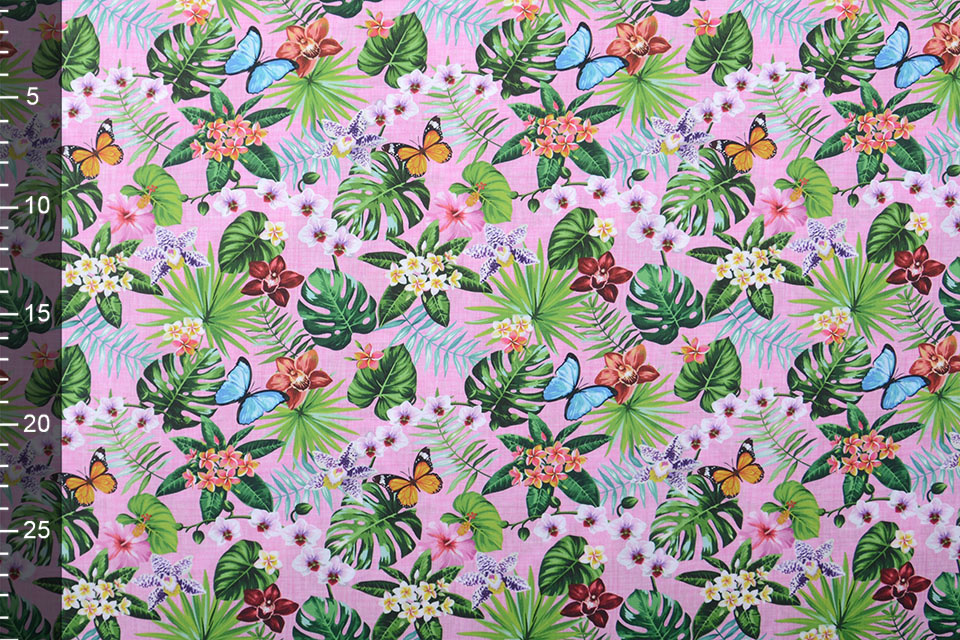 100% Cotton Flora and Fauna Pink