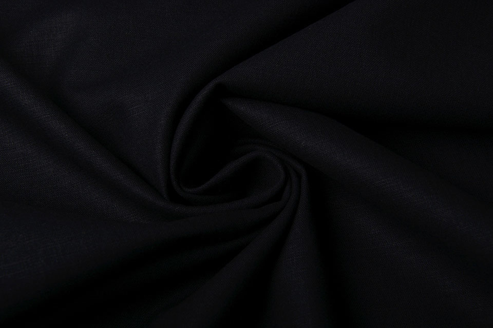 Stretch Washed Linen Black