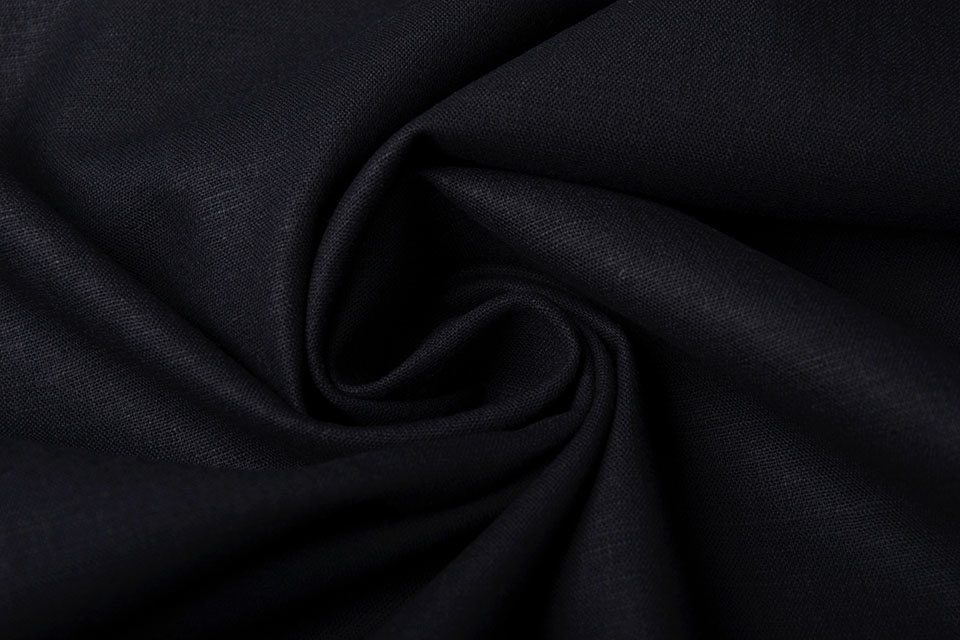 Stretch Washed Linen Black