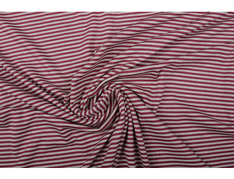 Viskose Jersey Streifen Kirschen Sand