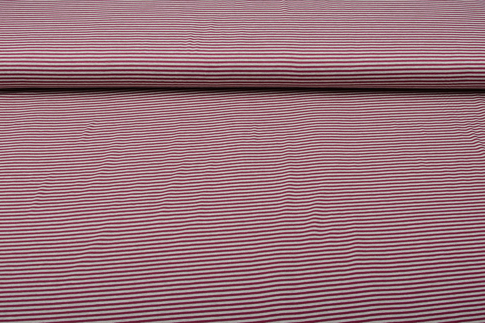 Viscose Jersey Stripes Cherries Sand