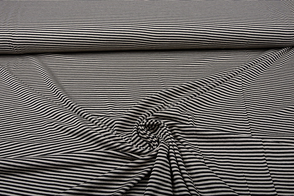 Viscose Jersey Stripes Sand Black
