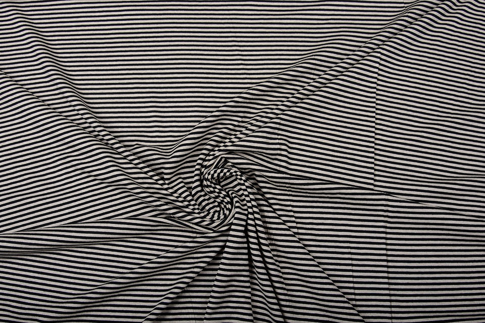 Viscose Jersey Strepen Zand Zwart
