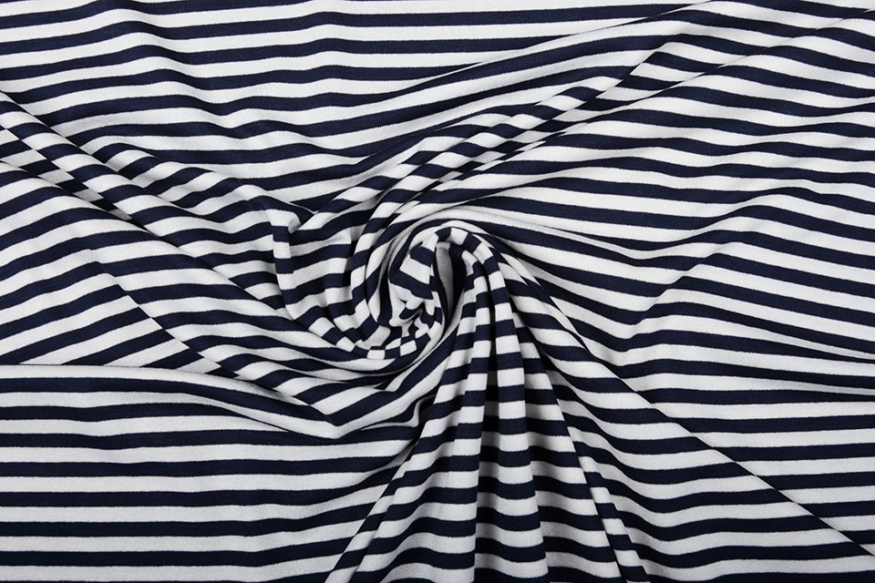 Viscose Jersey Stripes Navy White