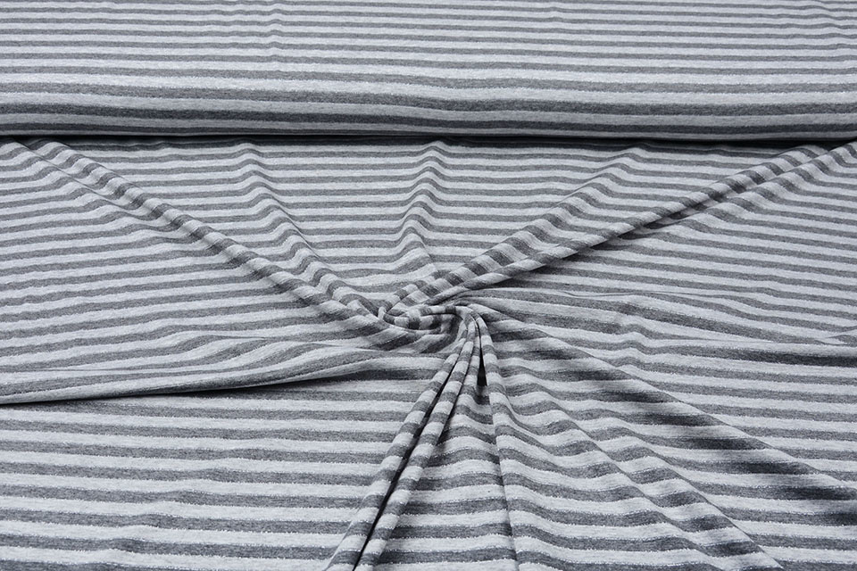 Viscose Jersey Stripes Light Grey Dark Grey Glitter