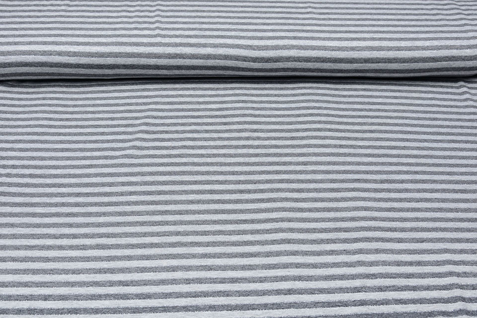 Viscose Jersey Stripes Light Grey Dark Grey Glitter