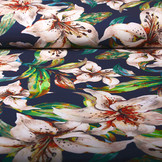 Digital Crepe Stretch Orchid Peach Navy