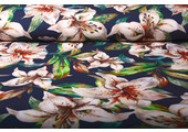 Digital Crepe Stretch Orchid Peach Navy