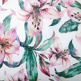 Digital Crepe Stretch Orchidee Fuchsia Weiß