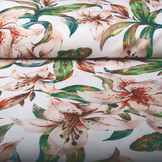 Digital Crepe Stretch Orchidee Pfirsich Weiß