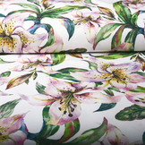 Digitaal Crepe Stretch Orchidee Lila Roze Wit