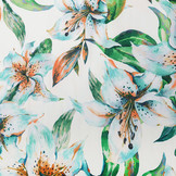 Digitaal Crepe Stretch Orchidee Mint Wit