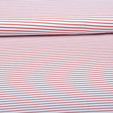Viscose Jersey Smalle Strepen Rood Wit