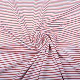 Viscose Jersey Smalle Strepen Rood Wit