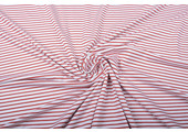 Viscose Jersey Narrow Stripes Red White