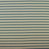 Viscose Jersey Brede Smalle Strepen Zand Petrol