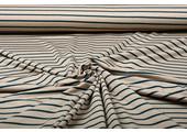 Viscose Jersey Wide  Narrow Stripes Sand Petrol