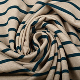 Viscose Jersey Wide Narrow Stripes Sand Petrol