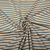 Viscose Jersey Brede Smalle Strepen Zand Petrol