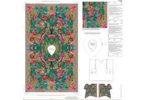 Digital Panel Children's Kimono Peacock