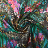 Digital Panel Children's Kimono Peacock