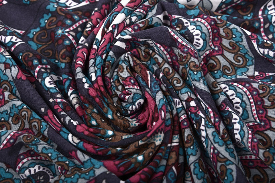Lycra Bloemen Mandala Paars Multi