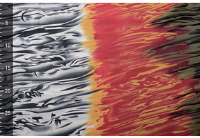 Lycra Flames Red Gray