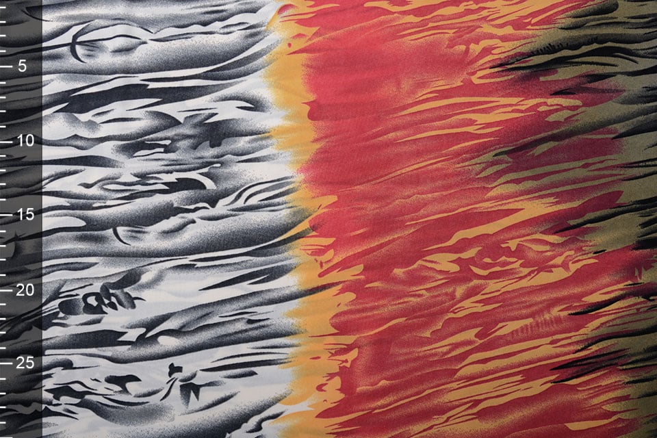 Lycra Flames Red Gray