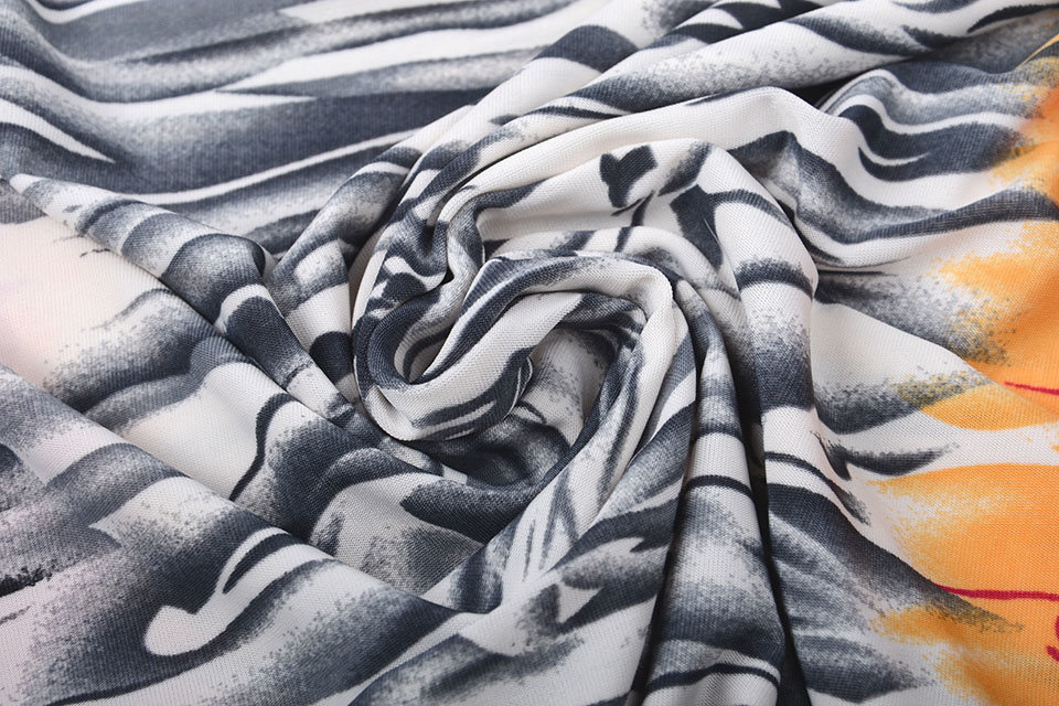 Lycra Flames Red Gray