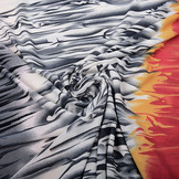 Lycra Flammen Rot Grau