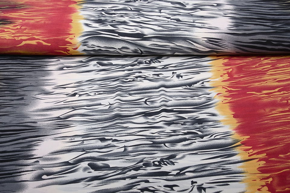 Lycra Flames Red Gray