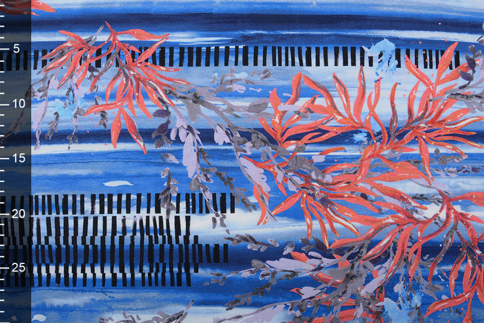 Lycra Barnett Blau Rot