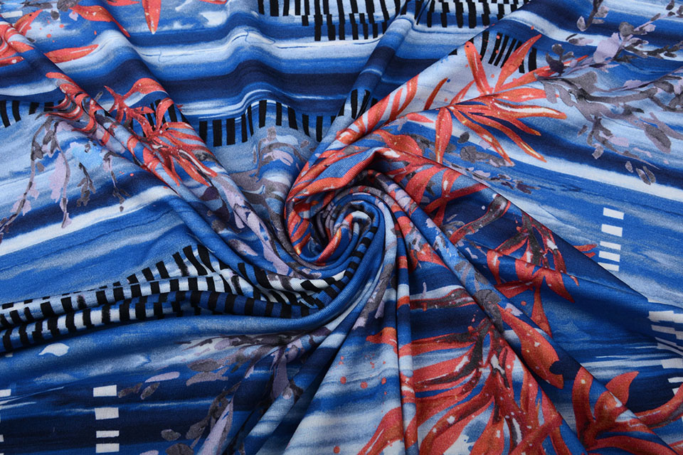 Lycra Barnett Blau Rot