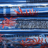 Lycra Barnett Blau Rot