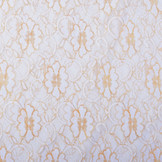 SpitzenStoff Fiori Weiß Gold