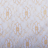 SpitzenStoff Fiori Weiß Gold