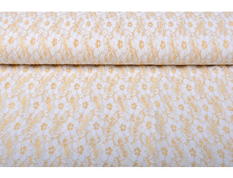 SpitzenStoff Ziedri Weiß Gold